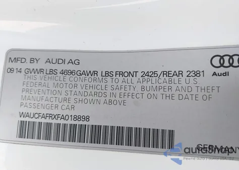 2015 Audi A5 2.0T Premium z USA, uszkodzony, nr VIN WAUCFAFRXFA018898